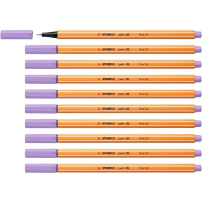 Image of Fineliner STABILO point 88 Pack of 10 Light Lilac
