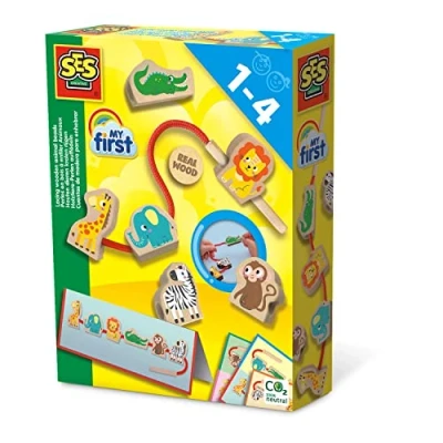 Image of SES Creative 14487 My First Lacing Wooden Animal Beads