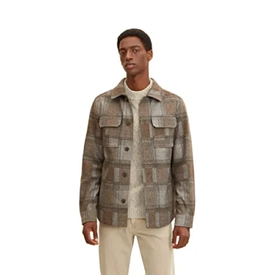 Image of TOM TAILOR Men&#039;s 1032499 Jacket, 30475 Brown Check, XL