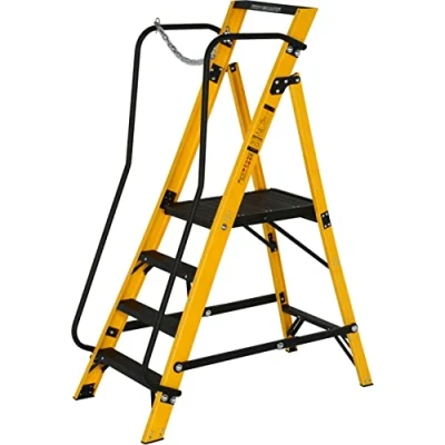 Image of Youngman Fibreglass Megastep Platform Ladder 4 Tread