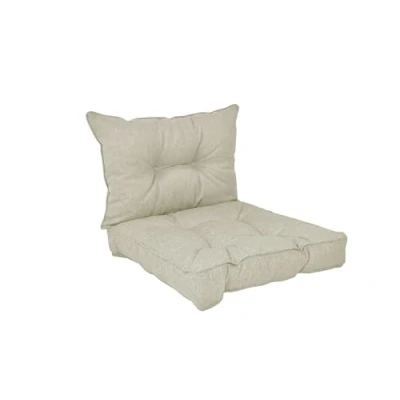 Image of POKAR Garden Cushions Patio Chair Rattan Outdoor Cushion Sofa Pallet Set of 2: Seat 70x70x10 cm + Back 70x40x10 cm, Beige