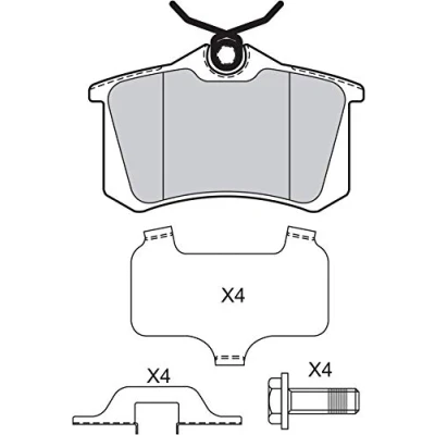 Image of 440600819R, 440607960R, 440661332R Brake pad set VALEO 601474 Rear Axle with bolts/screws, anti squeak plate slide rails AUDI: A4 B7 Avant