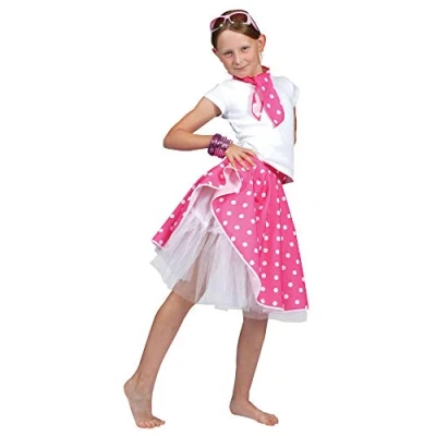 Image of Vibrant Assorted Colours Rock ‘N’ Roll Skirt Kids Costume (Pack of 1) Perfect for Dress Up, Parties, Music, World Book Day, &amp; More