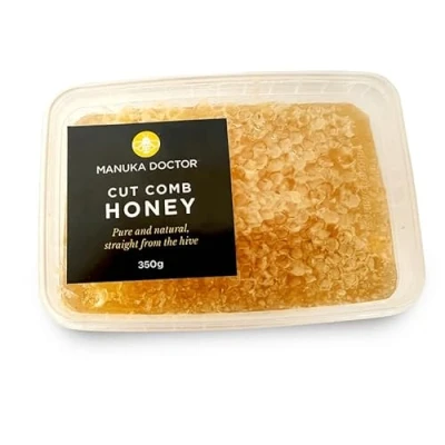 Image of MANUKA DOCTOR Cut Comb Honey, 350g. 100% Pure &amp; Natural Unprocessed Honeycomb from Bulgaria. Rich in Carbs, Antioxidants Nutrients