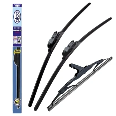 Image of alca Super Flat Wipers Fits Land Rover Evoque 2011 2018 Full Set Front And Rear Wiper Blades SF 242111