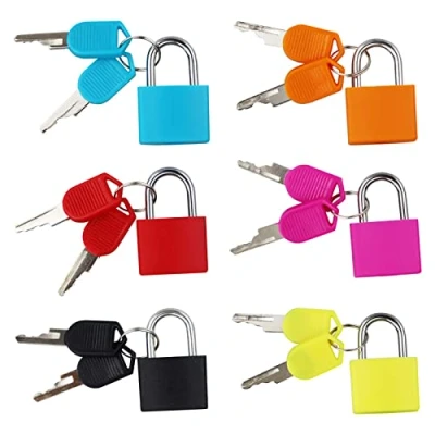 Image of 6 Pack Suitcase Locks with Keys,Luggage Locks,Suitcase Padlocks,Small Padlock, Luggage Coloured Mini Padlocks, for Locker,Luggage,School,Filing Cabinets,Gym