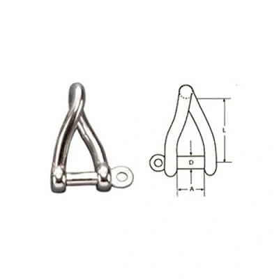 Image of 6mm STAINLESS STEEL 316 (A4) Twisted shackle Pack Size : 2
