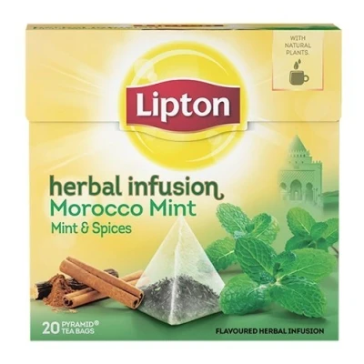 Image of Lipton Morocco Mint (Mint and Spices) Tea Bags Sealed Boxes of 12 x 20 = 240 Pyramid