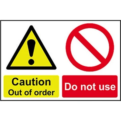 Image of Caution Out of Order/ Do Not Use Sign Health &amp; Safety Rigid PVC 300mm x 200mm