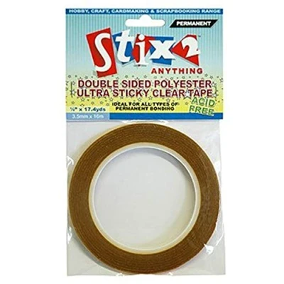 Image of Stix2 Double Sided Polyester Ultra Sticky Clear Tape, 3.5mm x 16m by