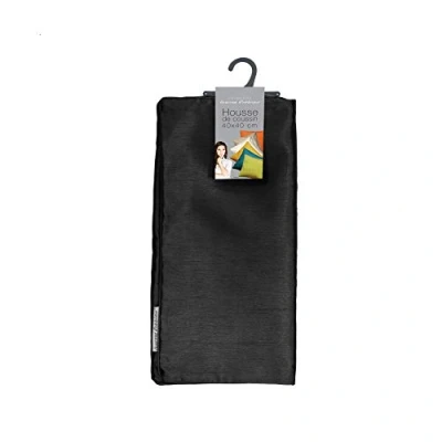 Image of Douceur d&#039;Intérieur Cushion Cover and Insert, Shantung Plain, Shana, polyester, 40 x cm, black, 40x1x40 cm