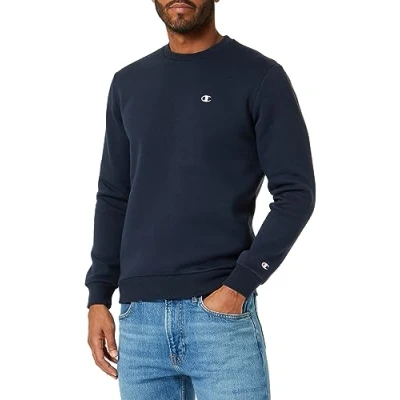 Image of Champion Basic Crewneck Sweatshirt, Women&#039;s, Size: Small, Dark blue