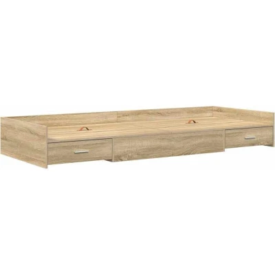 Image of vidaXL Storage Bed Frame with Drawer Sonoma Oak 80 x 200 cm Engineered wood