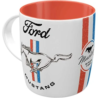 Image of Nostalgic Art 43065 Retro Coffee Mug Ford Mustang Horse Gift Idea for Car Accessories Fans, Large Ceramic with Saying, Vintage Design
