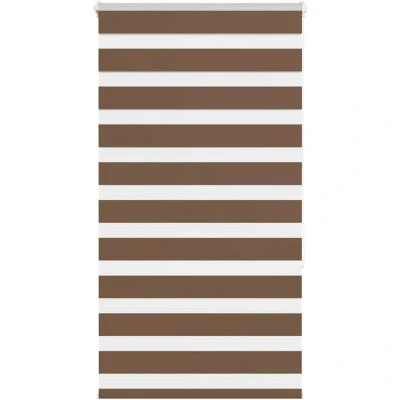 Image of vidaXL Zebra Blind Brown 80x150 cm Fabric Width 75.9 Polyester