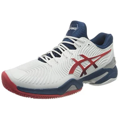 Image of ASICS Men&#039;s Court Ff Clay Tennis Shoe, White Mako Blue, 13 UK