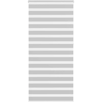 Image of vidaXL Zebra Blind Light Grey 110x230 cm Fabric Width 105.9 Polyester