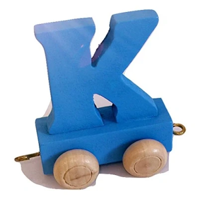 Image of Fun World Toys® Childrens Personalised Wooden Colourful Alphabet Letter Train A Z Name Set (Letter K)