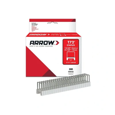 Image of Arrow T72 Clear Insulated Staples 5 x 12mm (Box 300) ARR721168