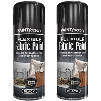 Image of B&amp;H Black Flexible Fabric &amp; Vinyl Spray Paint Leather Textile Fast Drying 200ml (2)