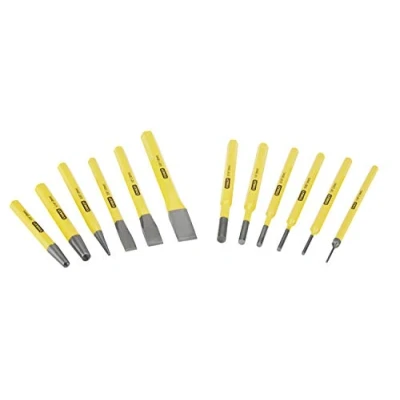 Image of Stanley 418299 Punch and Chisel Set (12 Pieces), Yellow