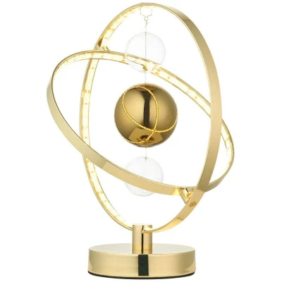 Image of Muni Complete Table Lamp, Gold Effect Plate With, Glass