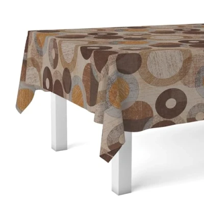 Image of Martina Home Oilcloth Tablecloth TAMBRE BROWN 180X140 CM