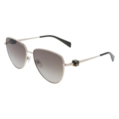 Image of Liu Jo Woman LJ161S 714 Sunglasses Metal Gold Brown Pilot Normal