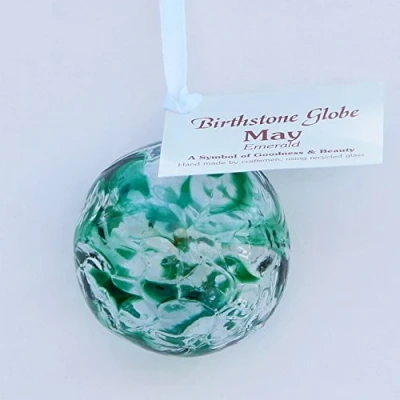 Image of May Birthstone &amp; Anniversary Emerald Friendship Globe Small
