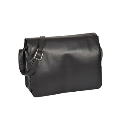 Image of A1 FASHION GOODS Womens BLACK Leather Shoulder Bag Ladies Medium Size Classic Casual Flap Over Cross Body A54