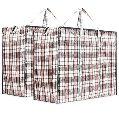 Image of Laundry Bag Heavy Duty Storage Bags Reusable Strong Clothes Zip Nylon Large Boxes for Moving House Clothing &amp; Wardrobe (Pack of 2)