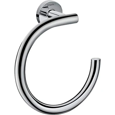 Image of hansgrohe Logis Universal towel ring, holder, bathroom accessory, chrome, 41724000
