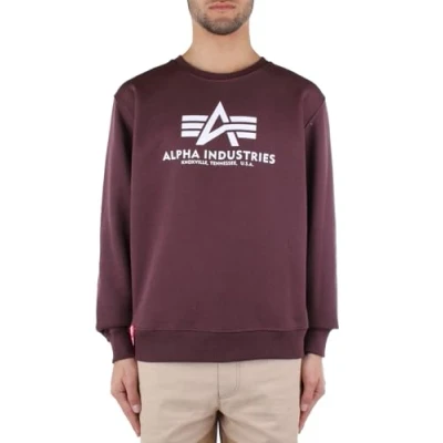 Image of Alpha Industries Men&#039;s Basic Sweater Sweatshirt, Deep Maroon, M