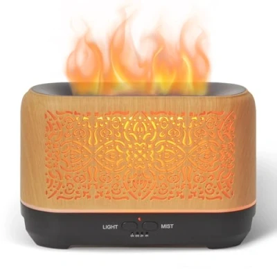 Image of Earnest Living Essential Oil Diffuser Classic Flame 200ml Timers Night Lights and Auto Off Function Home Office Humidifier Aromatherapy Diffusers for Oils wood