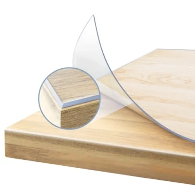 Image of FLODI. Transparent Table Protection Cover (50 x 105 cm) Customiable Waterproof Dining Desk Protector Mat 2 mm Thick Wipeable PVC Anti Slip Pad