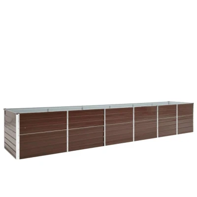 Image of vidaXL Garden Raised Bed Galvanised Steel 480x80x77 cm Brown