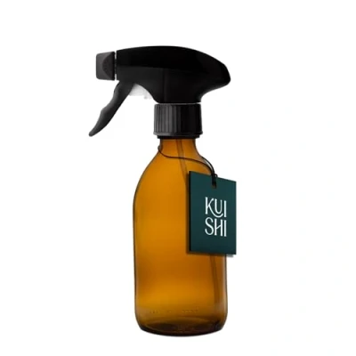 Image of Kuishi Amber Brown 250ml Spray Bottle with Black Mister Nozzle, Stream BPA Free Materials, Suitable all Fluids, High Pressure Power Trigger, Single 1 Pack
