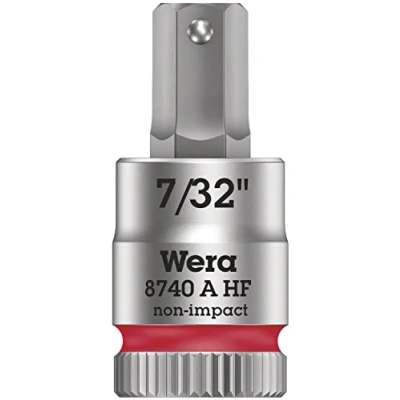 Image of Wera 8740 A HF Zyklop In Hex Plus holding function bit socket, 1/4&quot; drive, 7/32&quot;x28mm, 05003387001