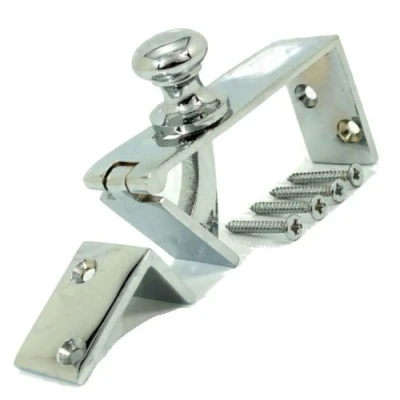 Image of Polished Chrome Counter Flap Catch/ Bar Catch &amp; Stay With Screws