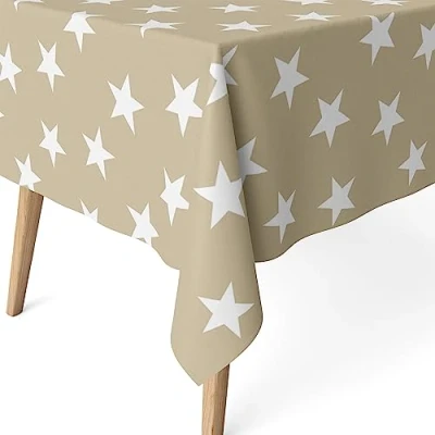 Image of Martina Home Beige Resin Tablecloth 250cm x 140cm