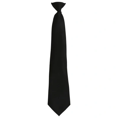 Image of Premier Unisex Adult Colours Fashion Plain Clip On Tie (Black) One Size