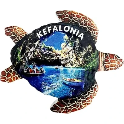 Image of Kefalonia Greece Turtle Fridge Magnet Refrigerator Decoration Sticker Souvenir Resin Crafts