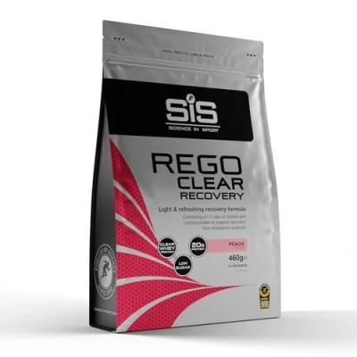 Image of Science in Sport Rego Clear Recovery Whey Protein Shake for Muscle 20g per Serving, Peach Flavour, 460g