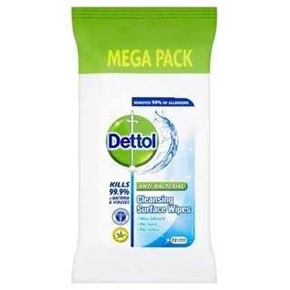 Image of Dettol Anti Bacterial Cleansing Surface Wipes 72 pack