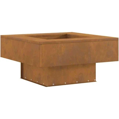 Image of vidaXL Square Fire Pit 60x60x30 cm Weathered Steel