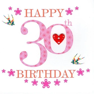 Image of Claire Giles Sherbet Sundaes 30th Birthday Card Pink
