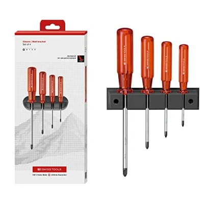 Image of PB Swiss Tools Classic Screwdriver Set 242 100% Made 4 piece Set, Size 0 3 for Phillips Screws