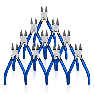 Image of Wire Cutters 10 Pack, KAIHAOWIN 6 inch Dikes Small Flush Snips Clippers Diagonal Side Cutting Pliers for Crafting