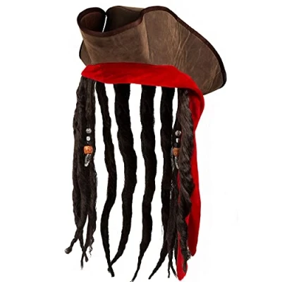 Image of Boland 81938 Pirate Hat Dirty Jack with Hair Brown