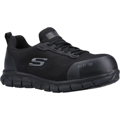 Image of Skechers Women&#039;s Sure Track JIXIE Loafer, Black Textile/Synthetic, 8 UK